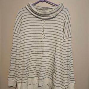 NWT- Haven Well Within Cowl Neck stripe  shirt, size XL